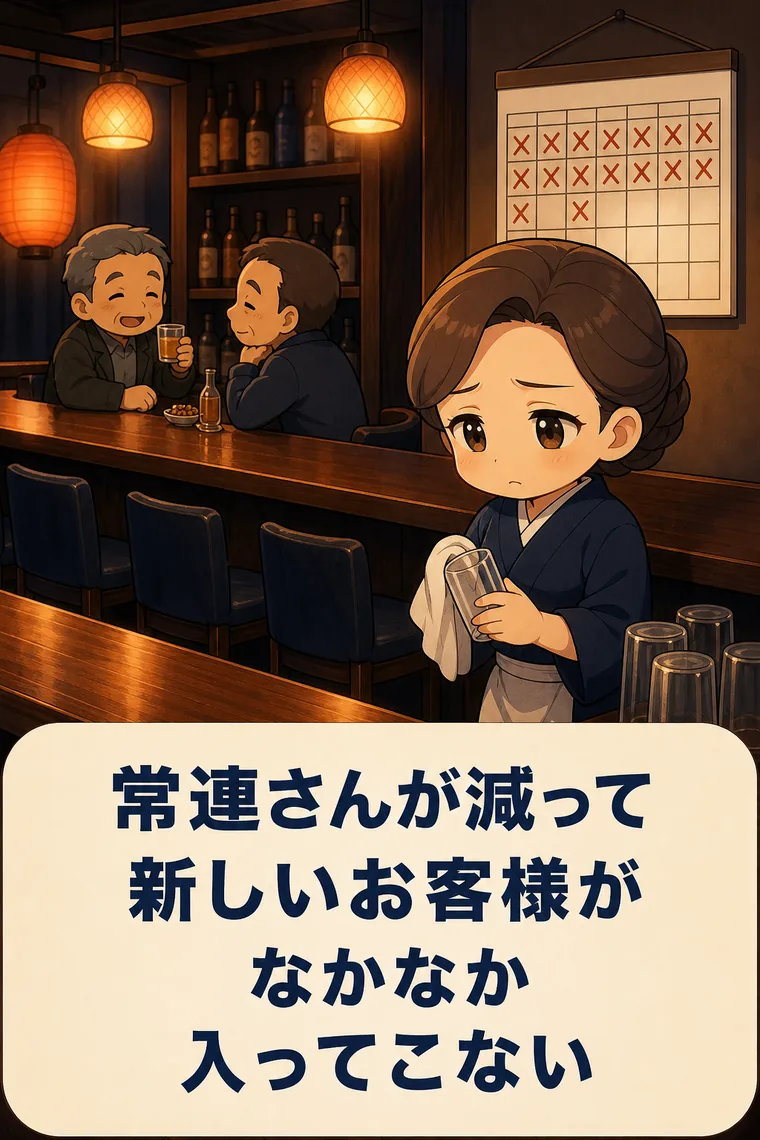 常連さんが減ってきたが、新規のお客様がなかなか入ってこない
