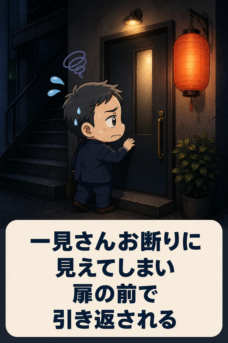 「一見さんお断りに見える」と思われて、扉の前で引き返されている
