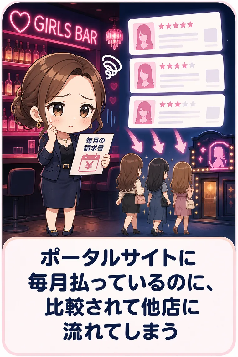 ポータルサイトに毎月払っているのに、比較されて他店に流れてしまう