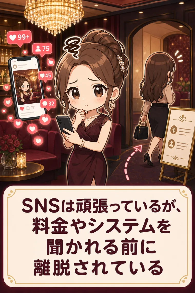 SNSは頑張っているが、料金やシステムを聞かれる前に離脱されている