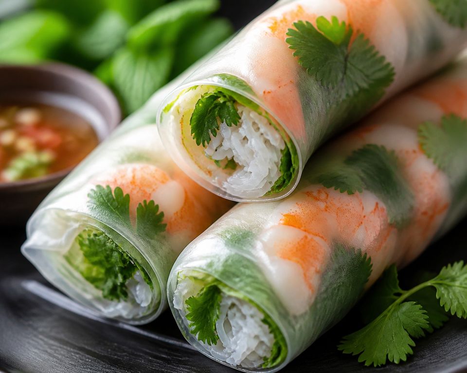 Lotus Market Kitchenの彩り生春巻き、エビと野菜たっぷり