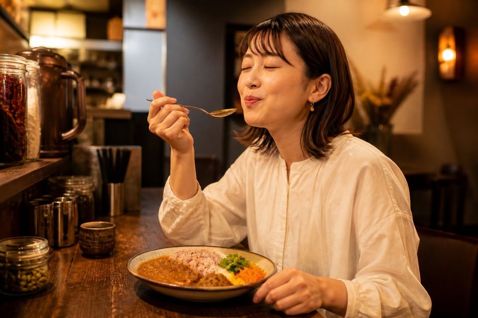 Lotus Market Kitchenで料理を味わうお客様