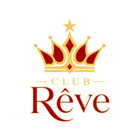 CLUB Rêve ロゴ、赤と金の王冠マーク