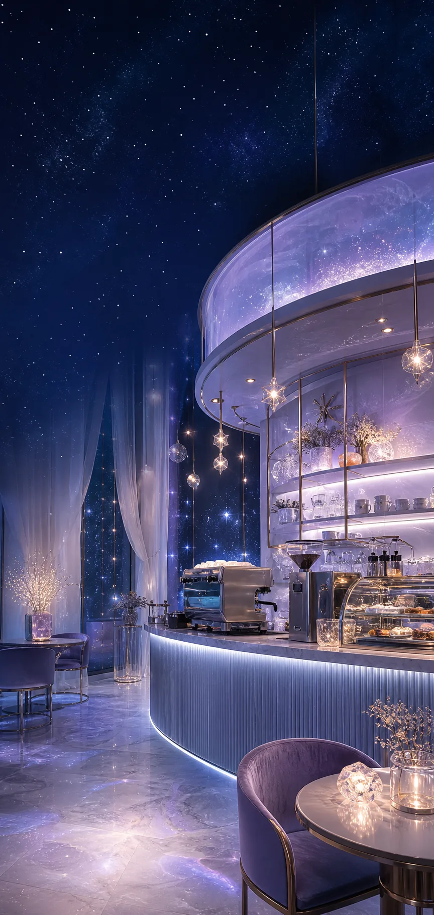 星空をテーマにした店内