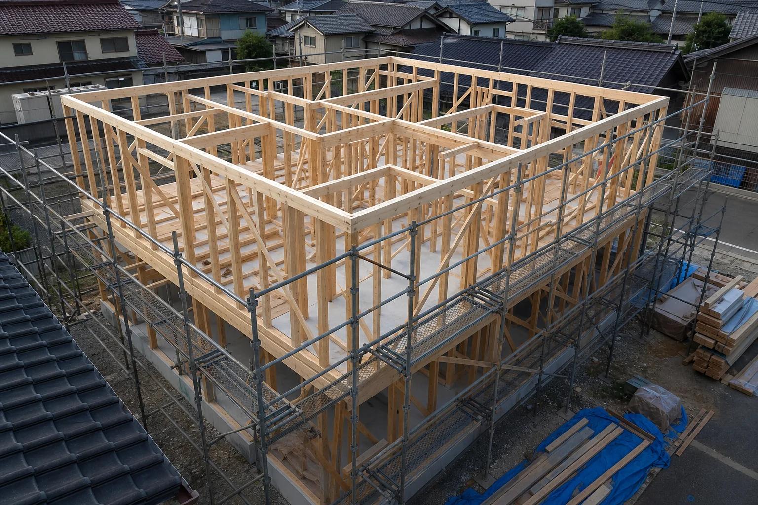 施工現場の俯瞰写真