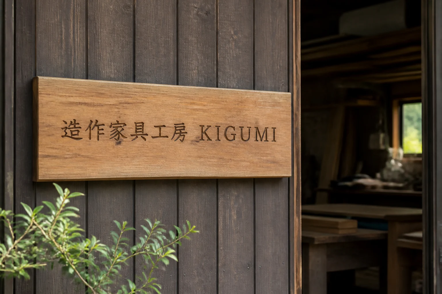 造作家具工房KIGUMIの看板