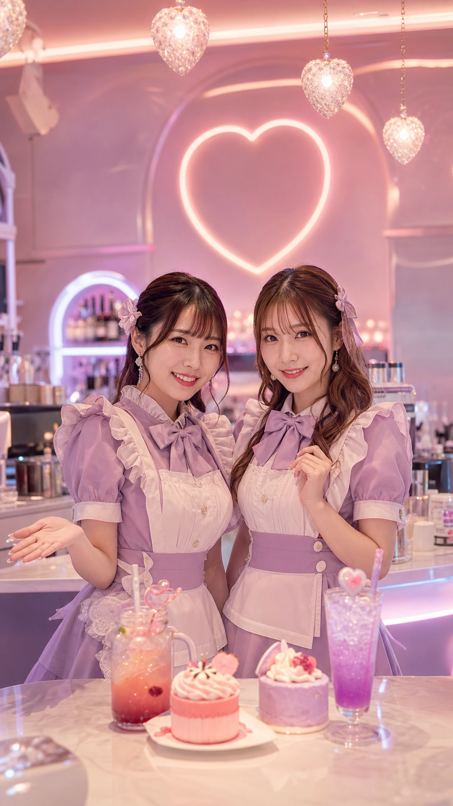 パステルカラーの店内で迎えるルミエールのキャスト