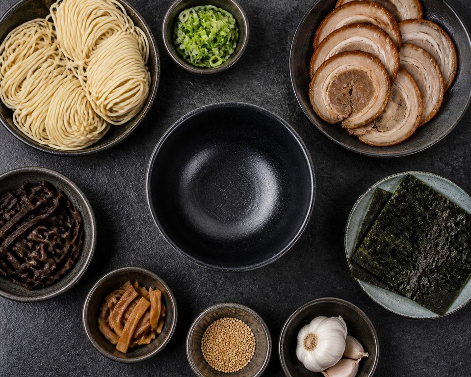 使用食材のフラットレイ