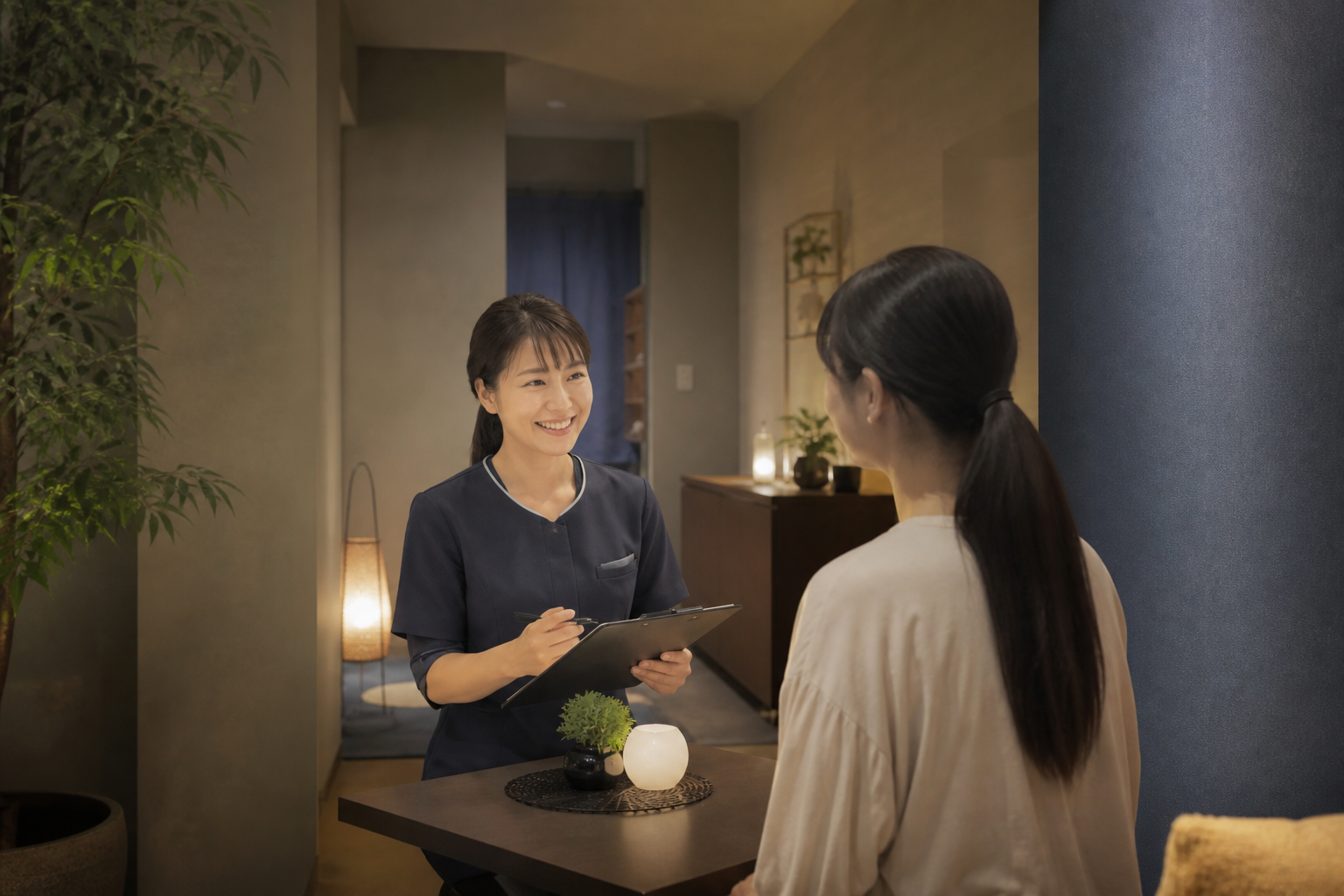 施術前後もスタッフが丁寧にご案内