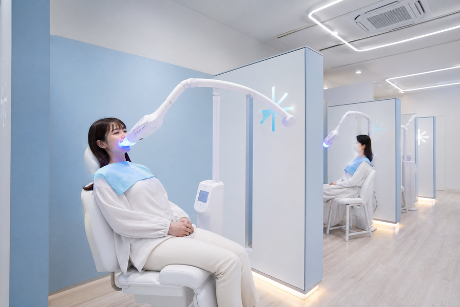 Self White SNOWのセルフブースが並ぶ店内